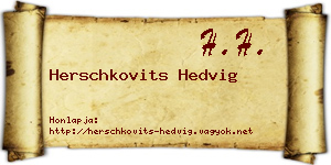 Herschkovits Hedvig névjegykártya